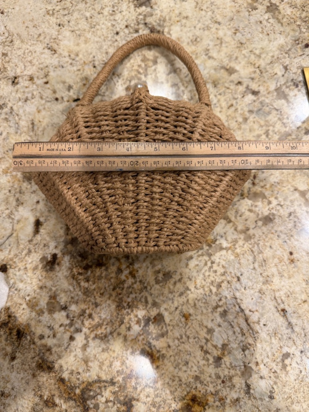 Alessia Woven Straw Shell Handbag in Natural Tan - Picture 6 of 8